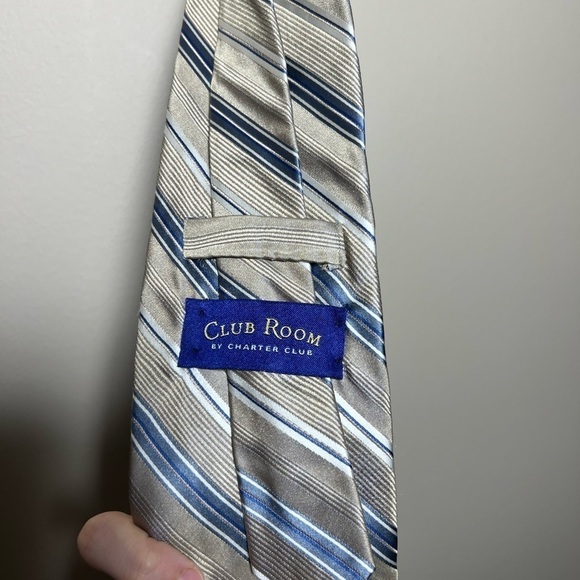 Vintage Club Room By Charter Club Silk Tie - Picture 3 of 4